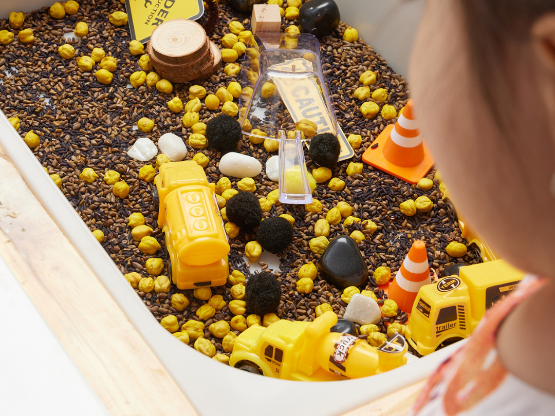 Construction Sensory Play: Build, Scoop &amp; Imagine with Trucks