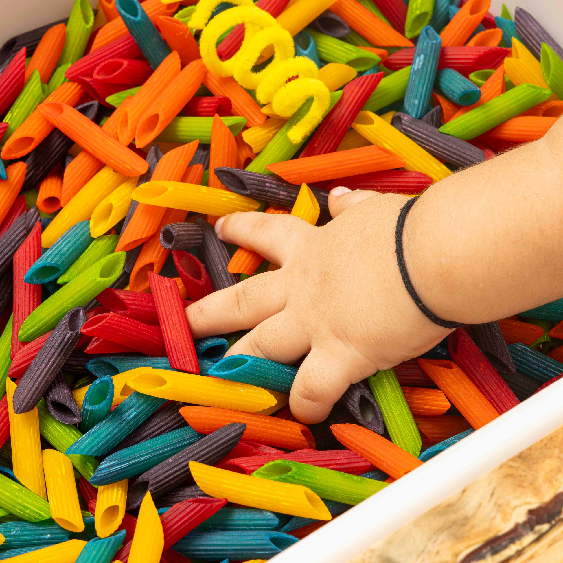 The Children’s Lab Sensory Starter Combo Bin with sensory rice, pasta, and taste‑safe clay for kids 1–4 years