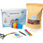 The Children's Lab - Sensory rainbow pasta kit with dyed pasta, sorting cups, tweezers & lacing tools for toddler sensory play
