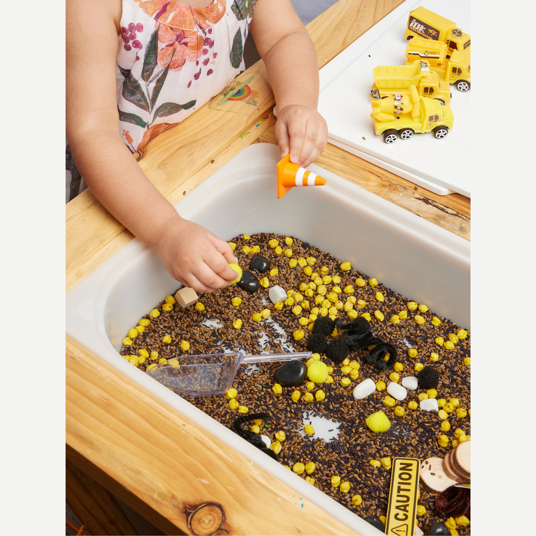 Construction Sensory Play Bin