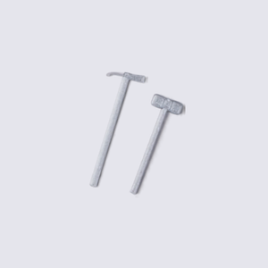 Two tiny tool-shaped accessories