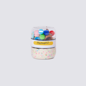 Bottom compartment filled with colorful confetti sprinkles.