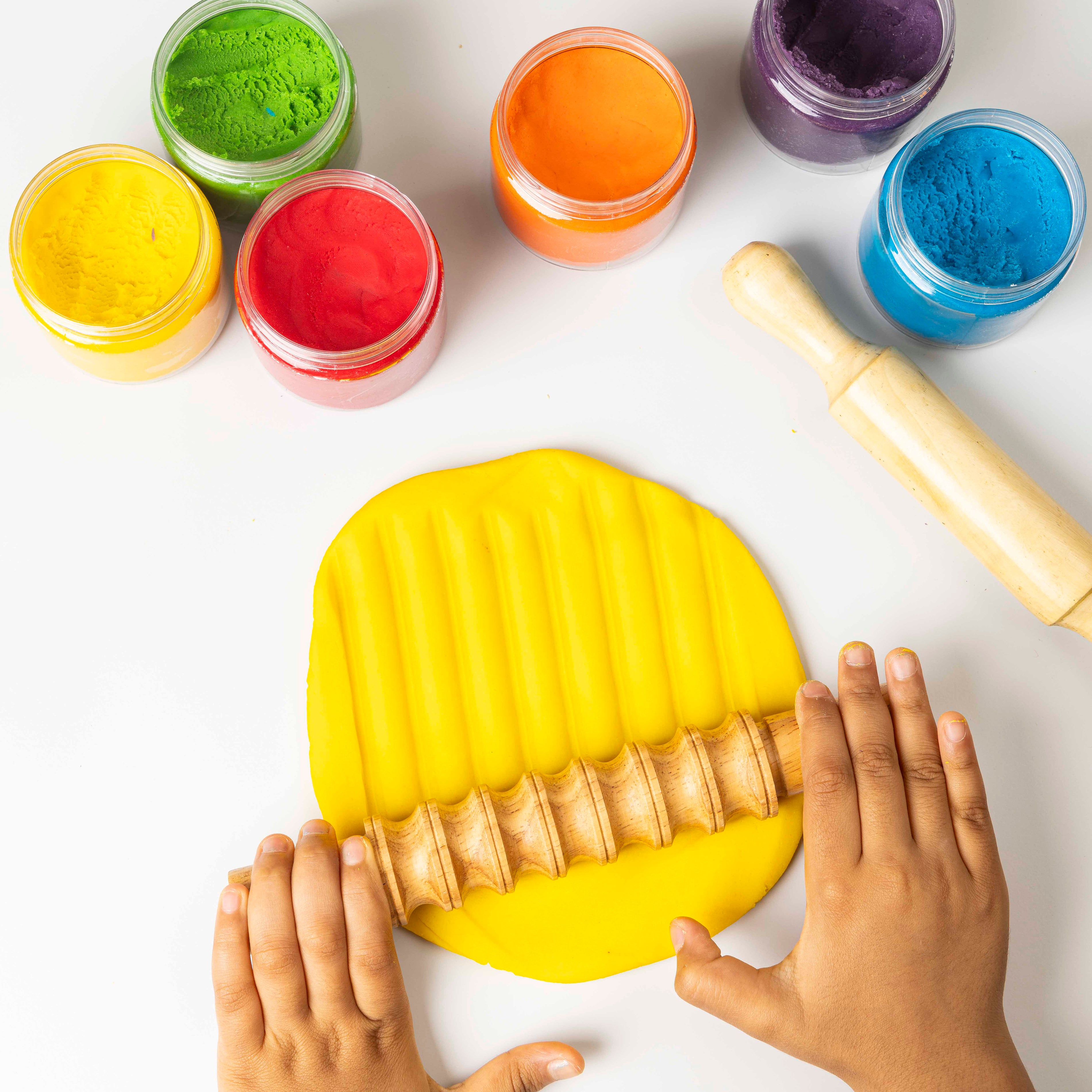 The Children’s Lab Rainbow coloured playdough for kids – safe, non-toxic clay modelling & playdough activities for kids