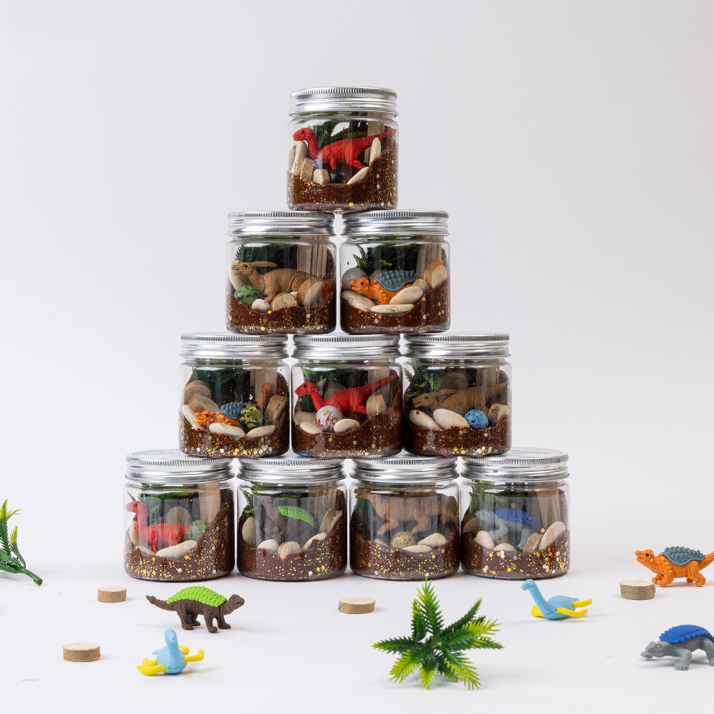 The Children’s Lab - Dinosaur Dough Jar playdough jars with colorful clay – fun DIY playdough jars, budget gifts, and creative gift jars for kids.