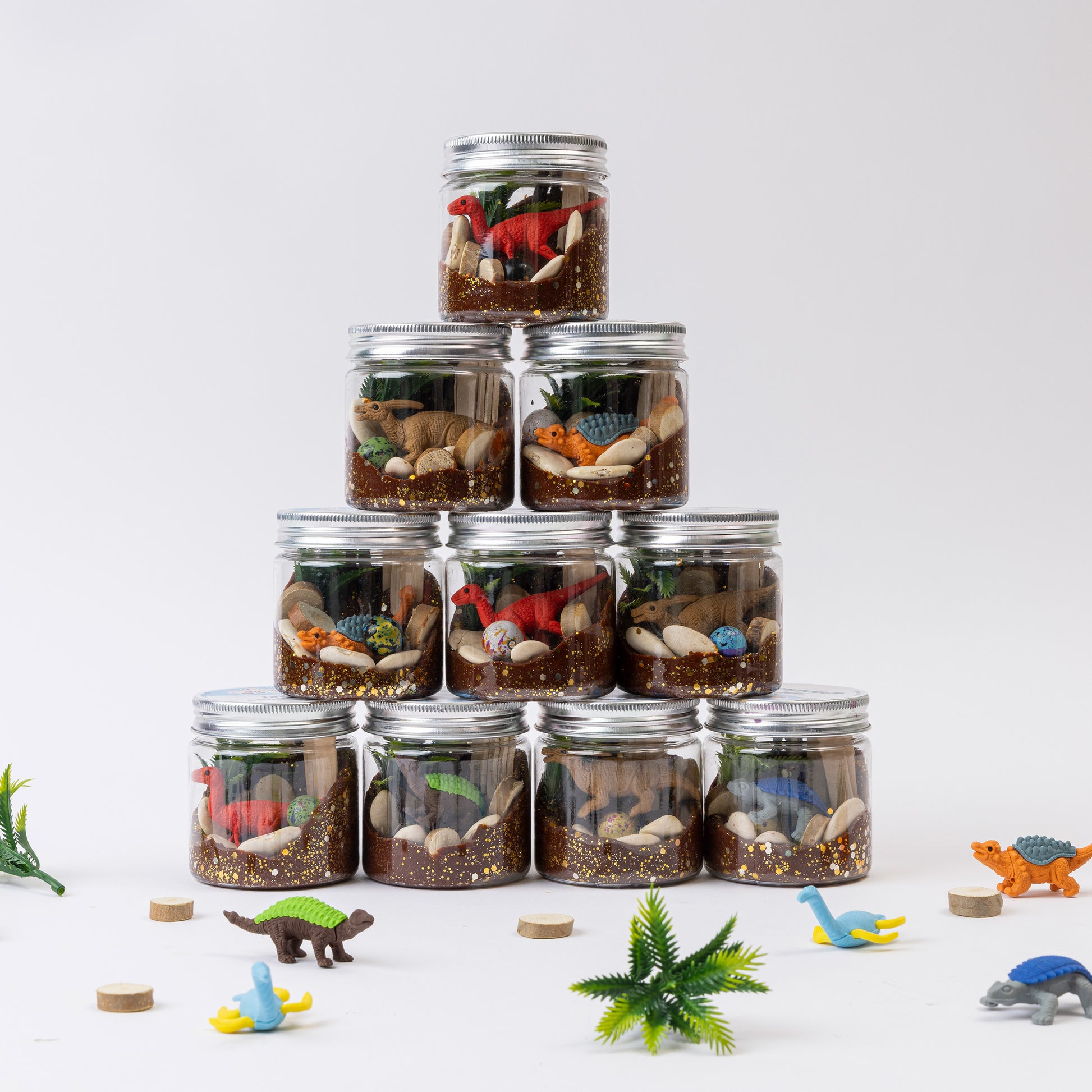 The Children’s Lab - Dinosaur Dough Jar playdough jars with colorful clay – fun DIY playdough jars, budget gifts, and creative gift jars for kids.