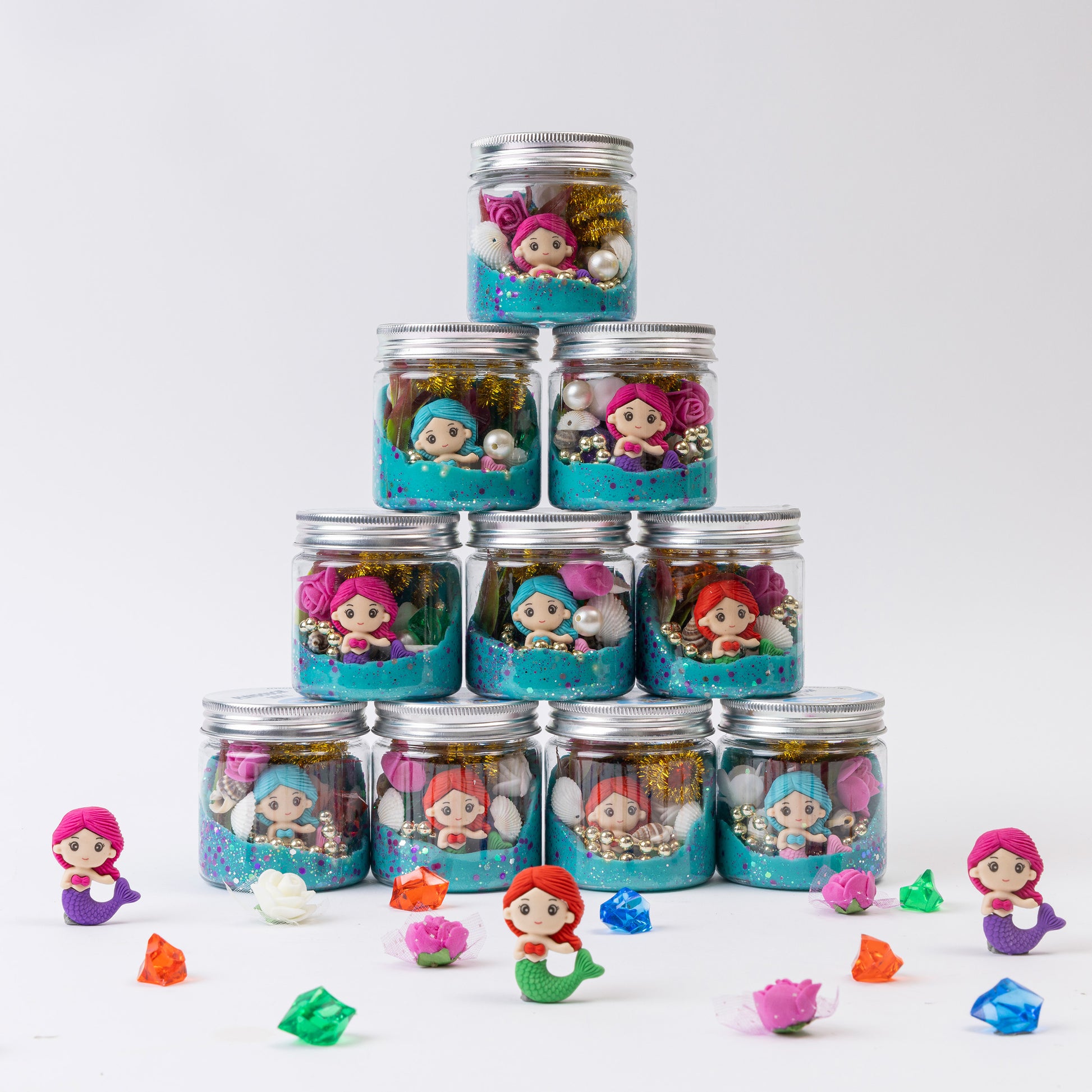 The Children’s Lab - Mermaid Dough Jar colorful DIY playdough jars, playdough sets, gift jars, budget gifts, Play Doh dough.